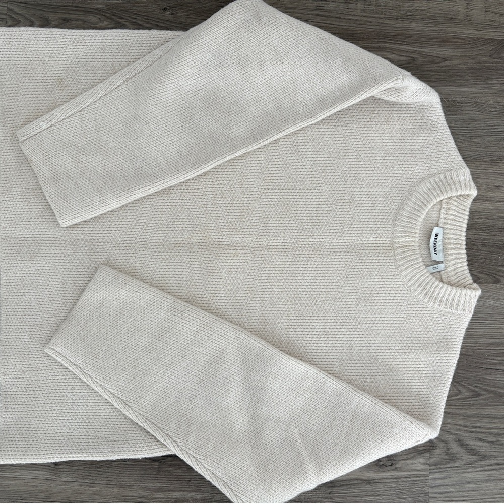 Weekday Teo Wool Oversized Sweater - Off white